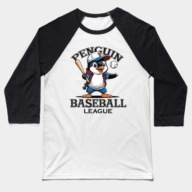 Penguin Baseball League Baseball T-Shirt by Arcanum Luxxe Store